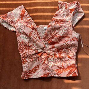 Midnight Sky Pink and Peach Crop Top